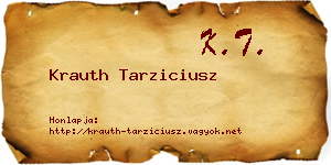 Krauth Tarziciusz névjegykártya